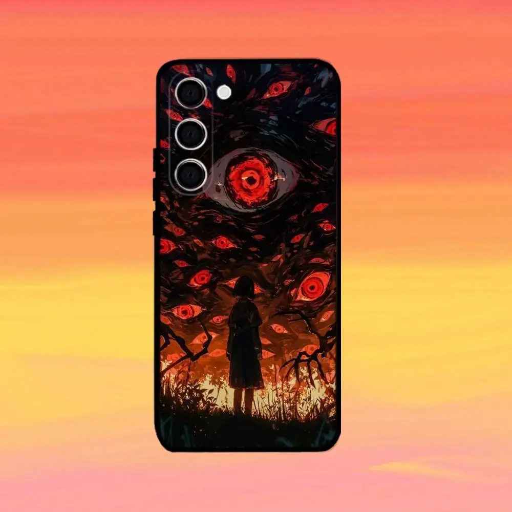 Horror anime arte-olhos capa de telefone para samsung galaxy a73, a72, a71, a70, a53, a52, a51, outras capas pretas macias