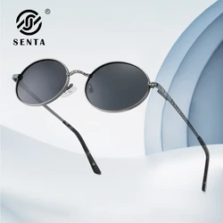 Gafas de sol polarizadas de Metal ovaladas Retro Para mujeres y hombres, pequeñas gafas de sol Vintage de los años 90 de moda, gafas estéticas de diseñador de marca de lujo