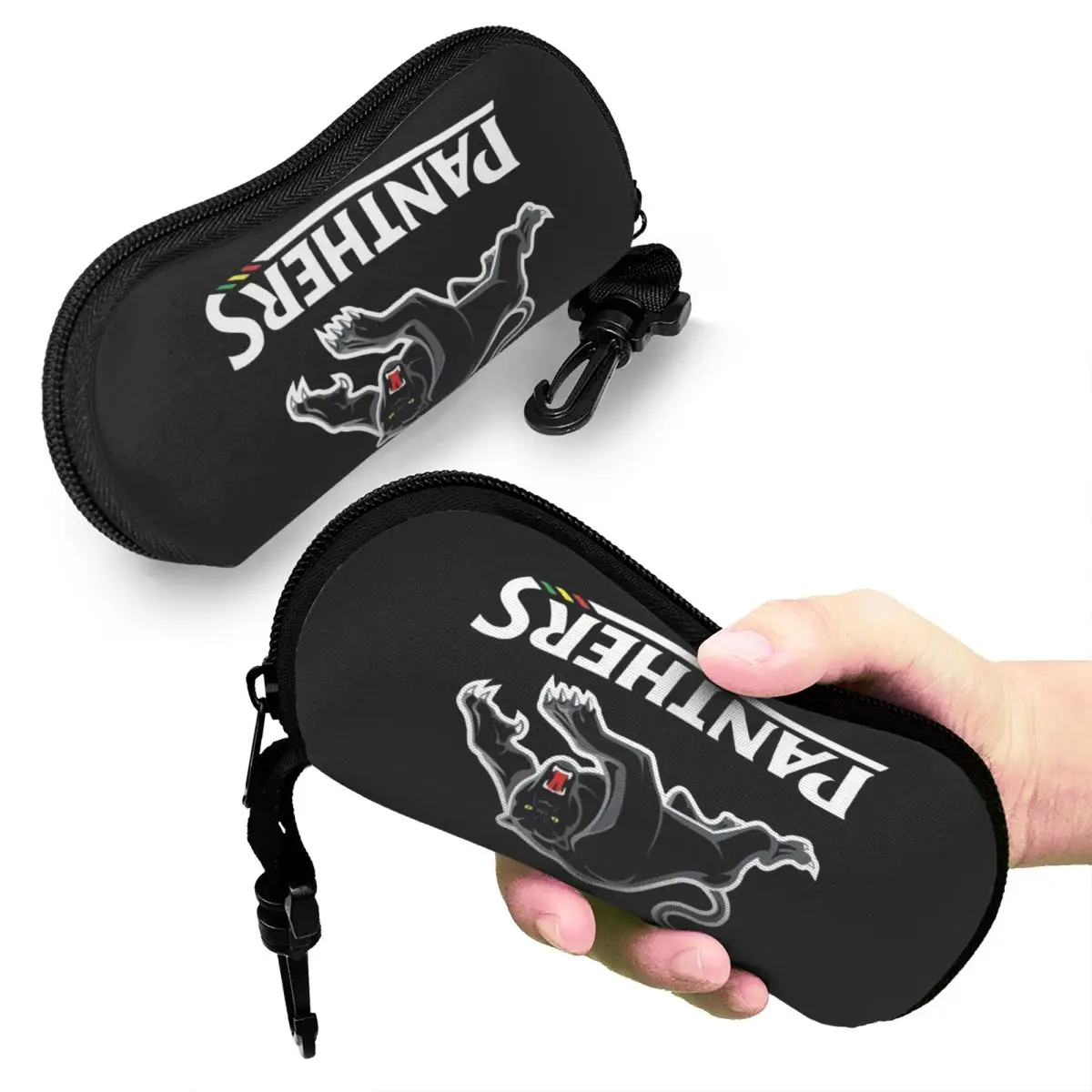 

Panthers-Penrit Shell Glasses Case Portable Sunglasses Box Women Men Soft Eyeglasses Bag Pouch