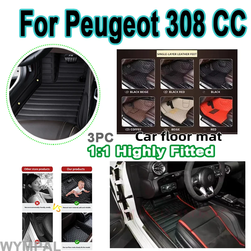 

Luxury Waterproof Car Mats Floor For Peugeot 308 CC T7 2008~2013 Protection Carpets Leather Mat Cubre Pisos Para Autos Car mats