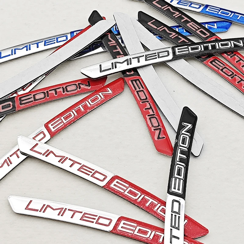 4 Uds. Logotipo de aluminio edición limitada emblema pegatinas para cubo de rueda de coche llanta de neumático tiras decorativas accesorios universales Exterior de coche