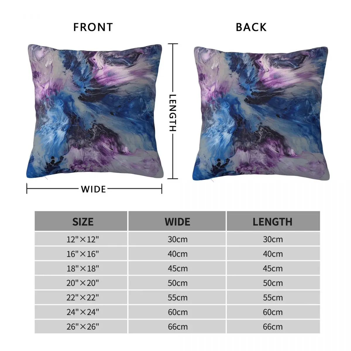 Abstract Grey Purples Square Pillowcase Polyester Linen Velvet Pattern Zip Decor Throw Pillow Case Home Cushion Cover