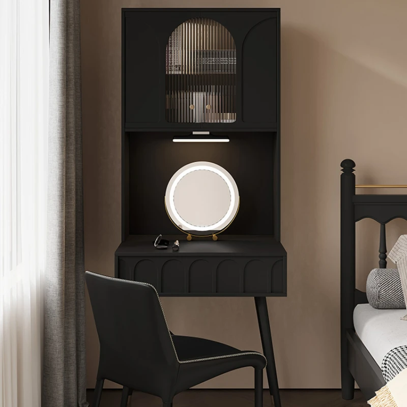 Modern simple black dresser, desk, integrated small apartment, large capacity makeup