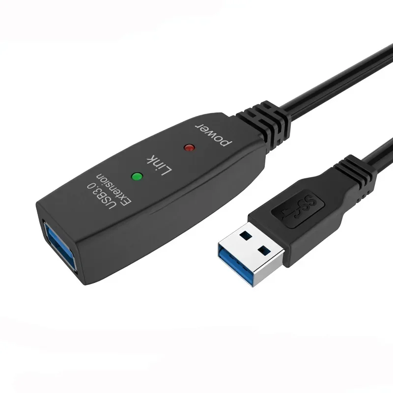 Cabo de extensão usb 3.0 ativo 5m 10m com amplificador usb 3.0 tipo a macho para fêmea cabo repetidor extensor usb 3.0