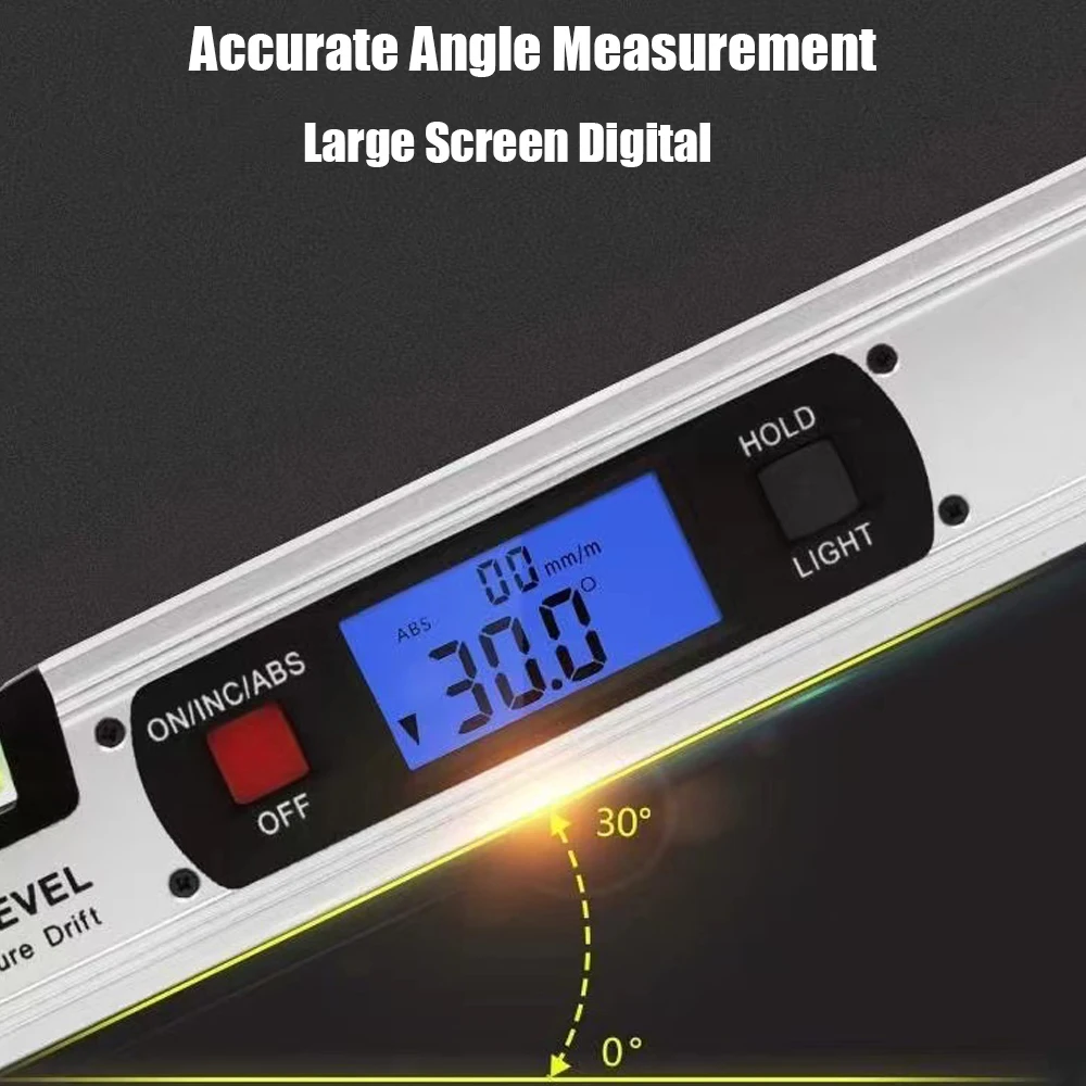 Digital Transferidor Angle Finder Inclinômetro Nível eletrônico 360 graus com/sem Ímãs Nível ângulo inclinação teste Régua 400mm