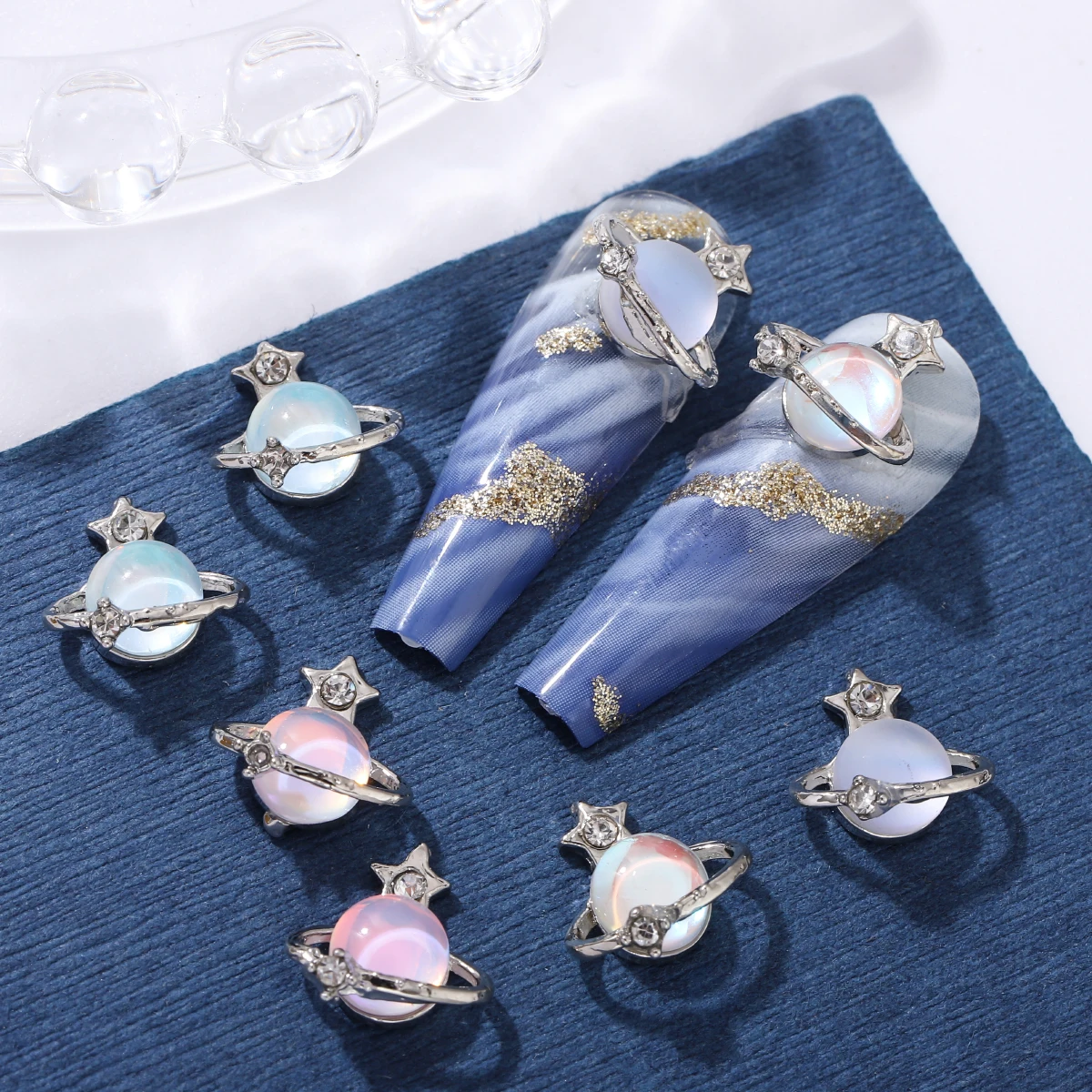 الأظافر اليابانية إنز الرياح السحرية لون كوكب الأظافر فلاش ، ملحقات الحفر المعدنية المجوفة ، 8 * #2