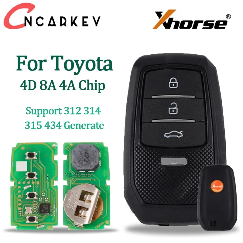 

For Toyota 4D 8A 4A Chip Support 312 314 315 434 Generate 1/5pcs Xhorse Vvdi Key Tool XSTO01EN Universal VVDI XM38 Smart Key Fob