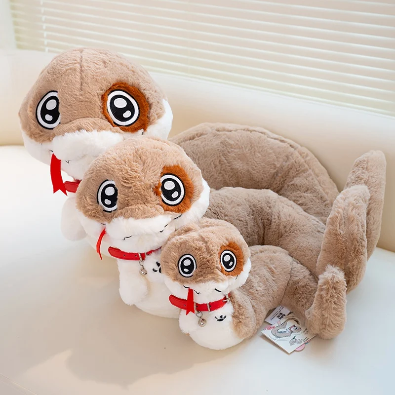 Creative Big Eye Snake Dog Plush Toy Kawaii Stuffed Animal Cartoon Serpentine Puppy Soft Fluffly Doll Sofa Pillow for Girls Gift