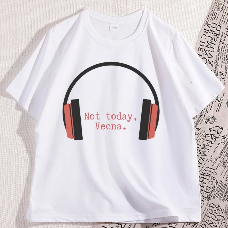 Not Today Vecna Tshirt Men Women TV Show 80s Music Fans Clothes Round Neck Short Sleeve Cotton T Shirt Male Clothes Streetwear