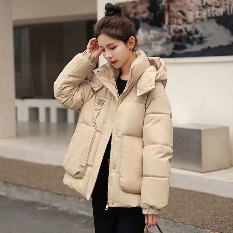 Women\'s Winter Coat Hooded Mid-length Padded Jacket Warmth Jacket Korean Fashion Free Shipping Wholesale Plus Size Loose New