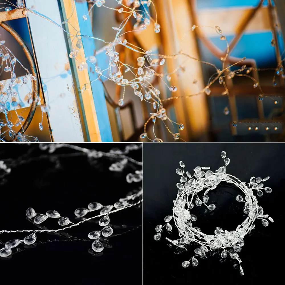 1Pc Christmas Ornaments 150cm Acrylic Crystal Beads Curtain Bead Branch String Crystal Bead Wedding Party Christmas Decoration