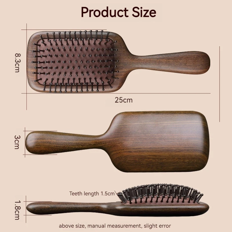 Sandalwood Airbag Massage Comb Scalp Care Curly Hair Household Anti-static Hair Loss Board Large Natural Wooden Brush