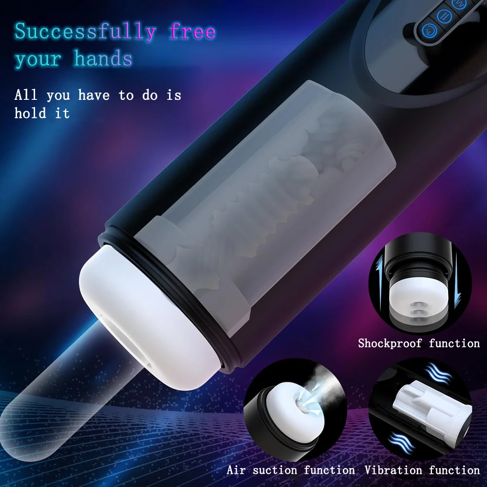 3-in-1 Masturbator Vibration Thrust Suction Real Vaginal Oral Sex Masturbation Cup Sex Toys Male Adult Products