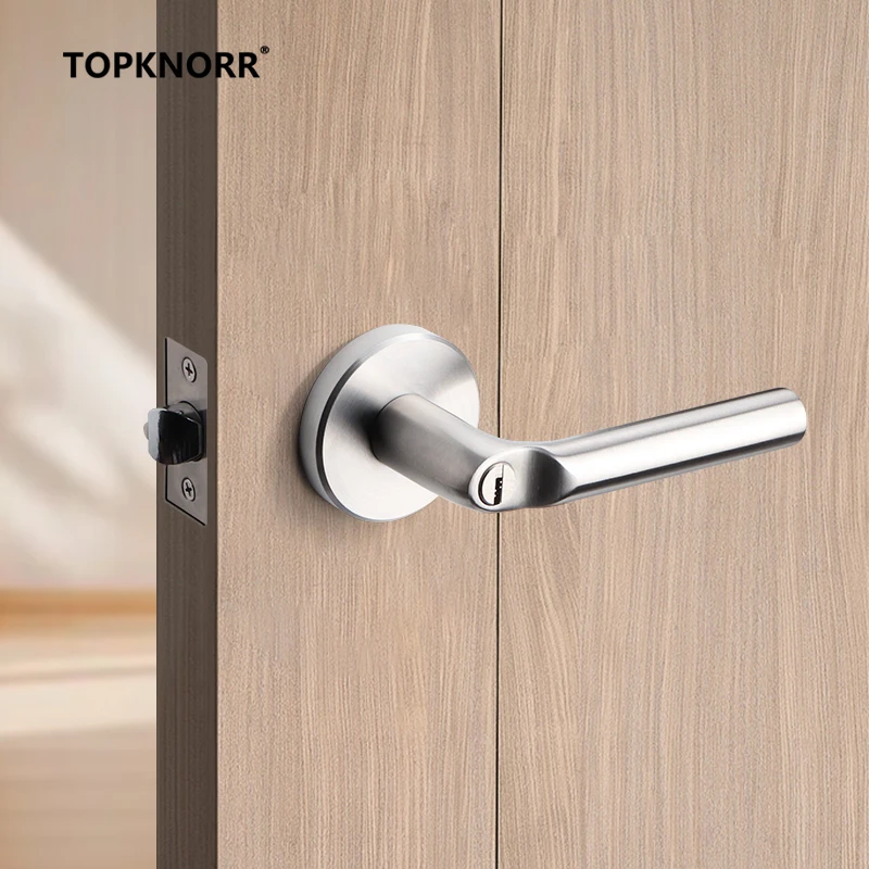 

304 Stainless Steel Fire Door Fire Door Lock With Key Three-lever Handle Lock Replacement Ball Lock Bathroom Keyless Door Lock