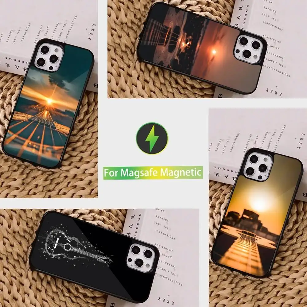 

Чехол для телефона с гитарой музыкального оборудования для iPhone 16,15,14,17,13,12,11, Pro, Max, Plus, Mini, Magsafe, магнитный чехол для беспроводной зарядки