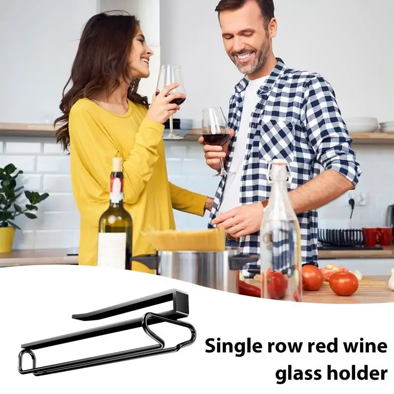 Wine Glass Hangers Under Shelf Simple Wine Glass Rack Inverted Tall Cup Holder Storage Hanger Drying Rack For Shelf Kitchen/Bar