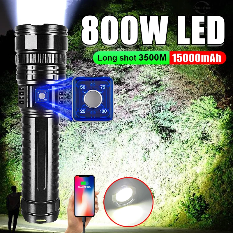 

Super Powerful LED Flashlight COB Super Bright Lantern USB Output Work Light Fishing Flashlight Waterproof Crossbody Torch