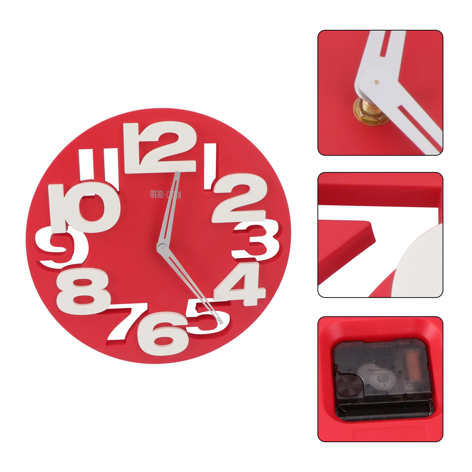 

Creative Round Wall Clock Numeral Home Office 3D Big Digit Modern Large