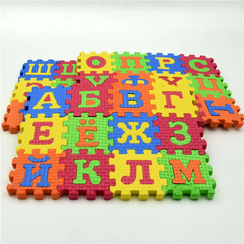 EVA Russian alphabet,letter baby,infant puzzle ,DIY foam mat,rug,Child,kids play sport game,gym carpet, soft toys 36 pieces/lot