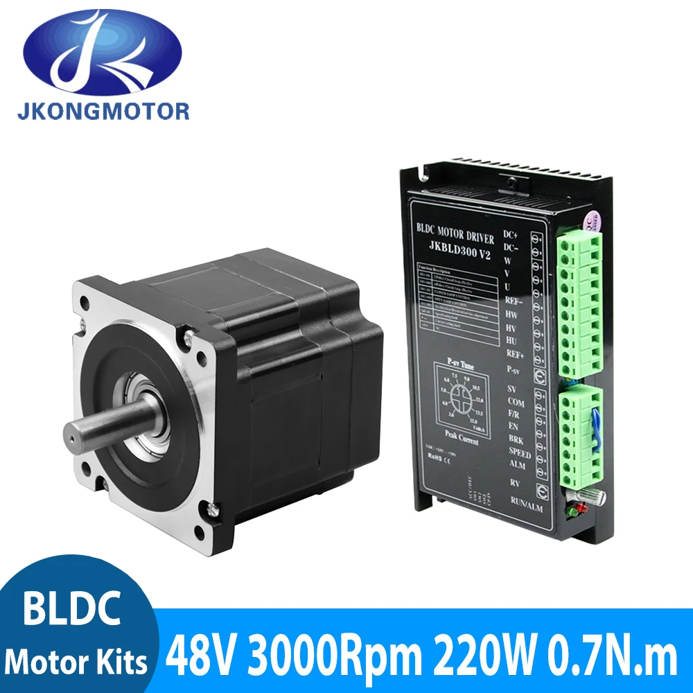

Jkongmotor JK86BLS71-X031 Brushless Dc Motor For Sale 48v 220W bldc hall sensor Electric Motor 0.7N.m for Turkish Grill
