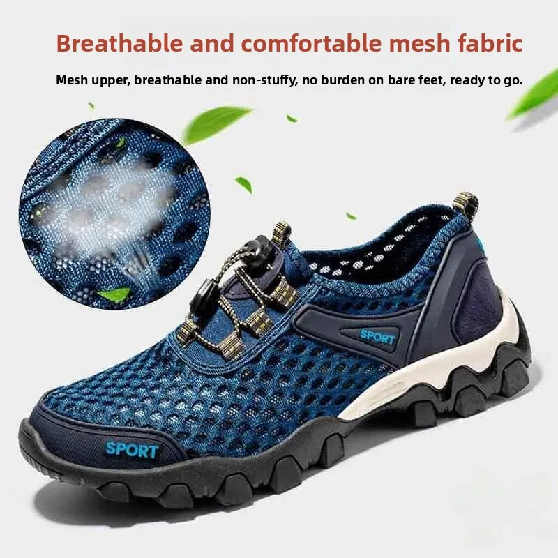 Men's Summer Sport Outdoor Sandals 2026 New Style Driver Work Casual Beach Shoes Water Shoes Breathable Hole Design