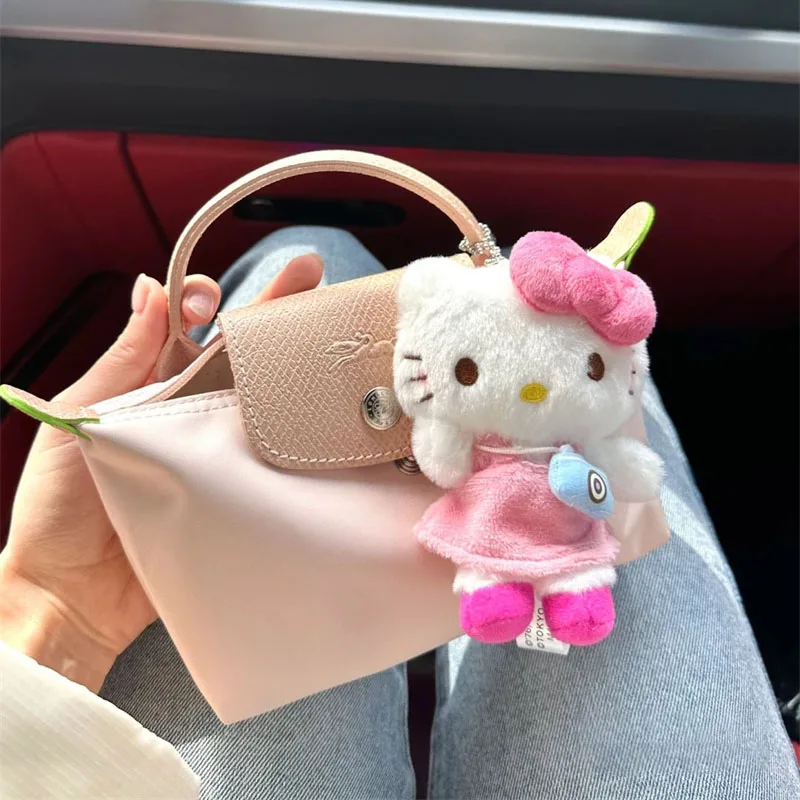 Hello Kitty Sanrio Keychain Plushie Children Toys Keyring Girls Kawaii Soft Plush Pendant Keychians Cute Women Key Chain On Bags