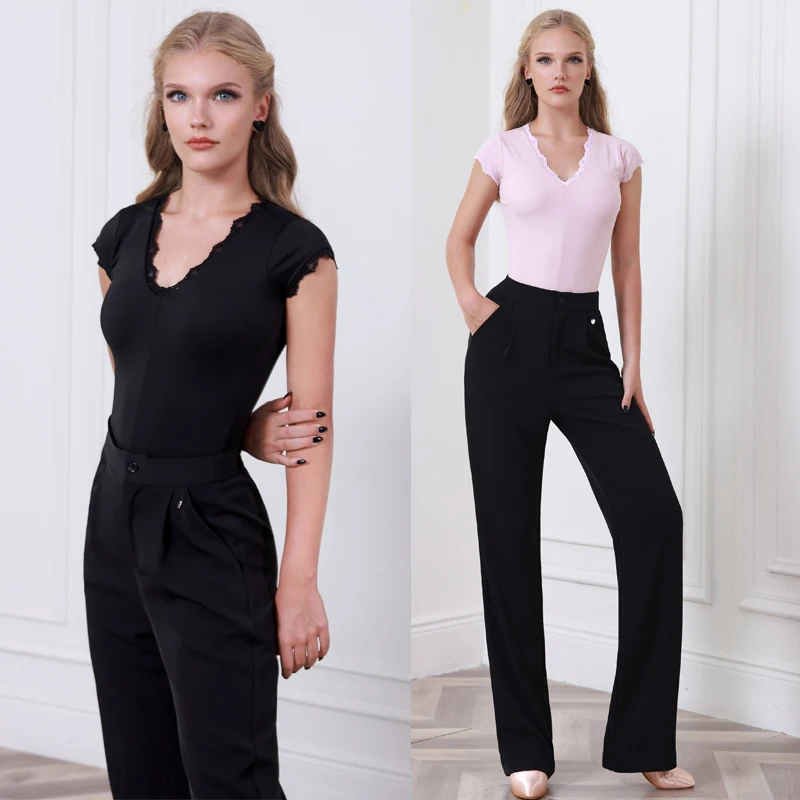 جديد الحديثة الرقص دعوى النساء رومبا اللاتينية أزياء رقص الدانتيل طوق اللاتينية أعلى قاعة الرقص السراويل مرحلة الرقص ارتداء SL13556 #1