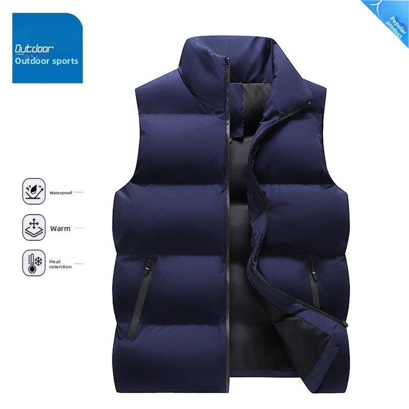 

Jeanswest Outdoor Men's Thiened Cotton Vest Stand Collar Sports Jaet Winter Warm Outerwear Youth Faion No Sve Zipper