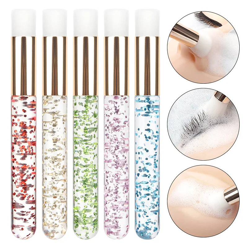 

10 pcs Crystal Rod Eyelash Cleaning Brush lash Extension Eyebrow Nose Brushes Washing Skin Care Makeup Tool clean Supplies