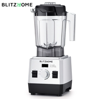 BlitzHome BH-207C 1600W Professional Countertop Blender 6-Leaf Blade 3 Programs Smoothie & Ice Crushing Blender with 2L Jar