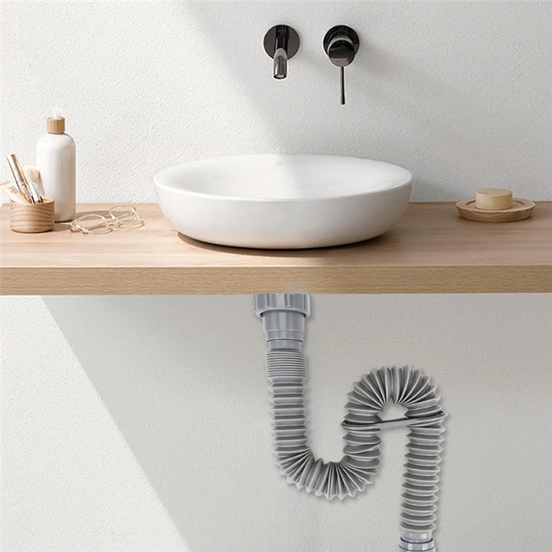 ABGR-2PCS pia da cozinha tubo de resíduos pia da cozinha overflow tubo resistente ao desgaste pia encanamento peças kit de substituição