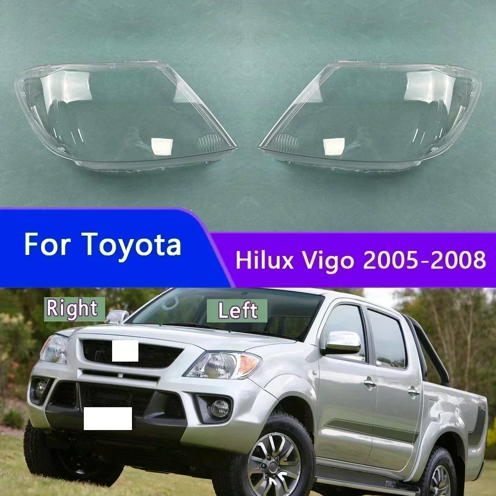 

For Toyota Hilux Vigo 2005-2008 Headlight Cover Transparent Lampshade Lamp Lens Headlamp Shell Plexiglass