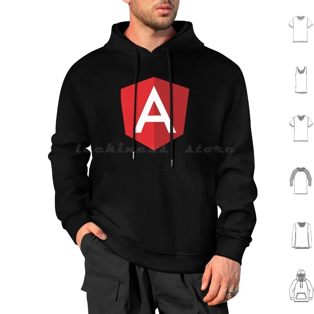 Angular Logo Hoodie cotton Long Sleeve Angular Javascript Angularjs Js Programming Logo Angular Js Development Web