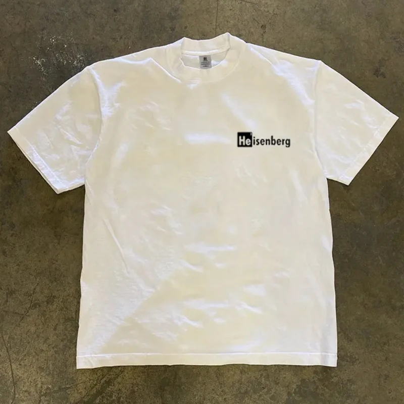 Heavyweight 260g Pure Cotton Couple's Loose Fit Chemical American Letter Print T-Shirt Men's Women's Casual Fashion Clothing