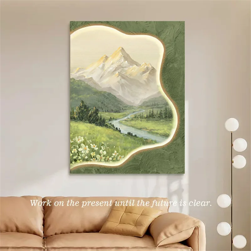 Rizhao Jinshan entrance decorative painting sandstone texture landscape living room background wall hanging painting