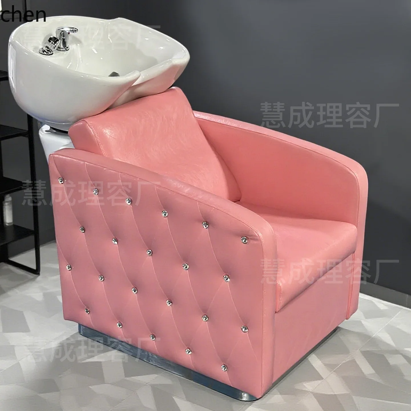 Barber Shop Sitting Shampoo Bed Hair Salon Special Small Hair Washing Recliner Ceramic Basin