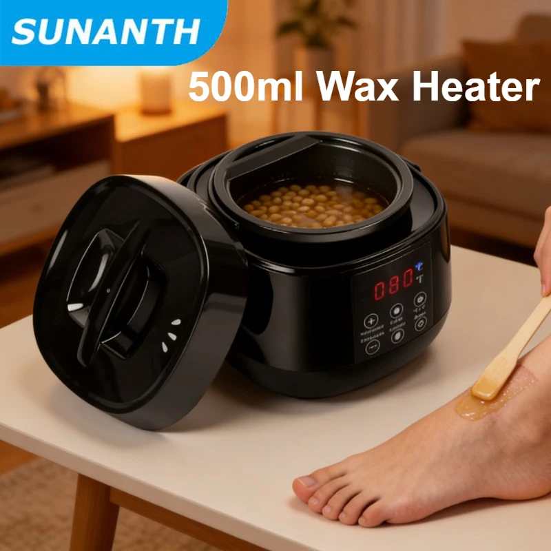 2026 500ml Hair Removal Wax Melting Heater Machine with LCD Temperature Display Depilatory Warmer Pot for Waxing Beans New Model
