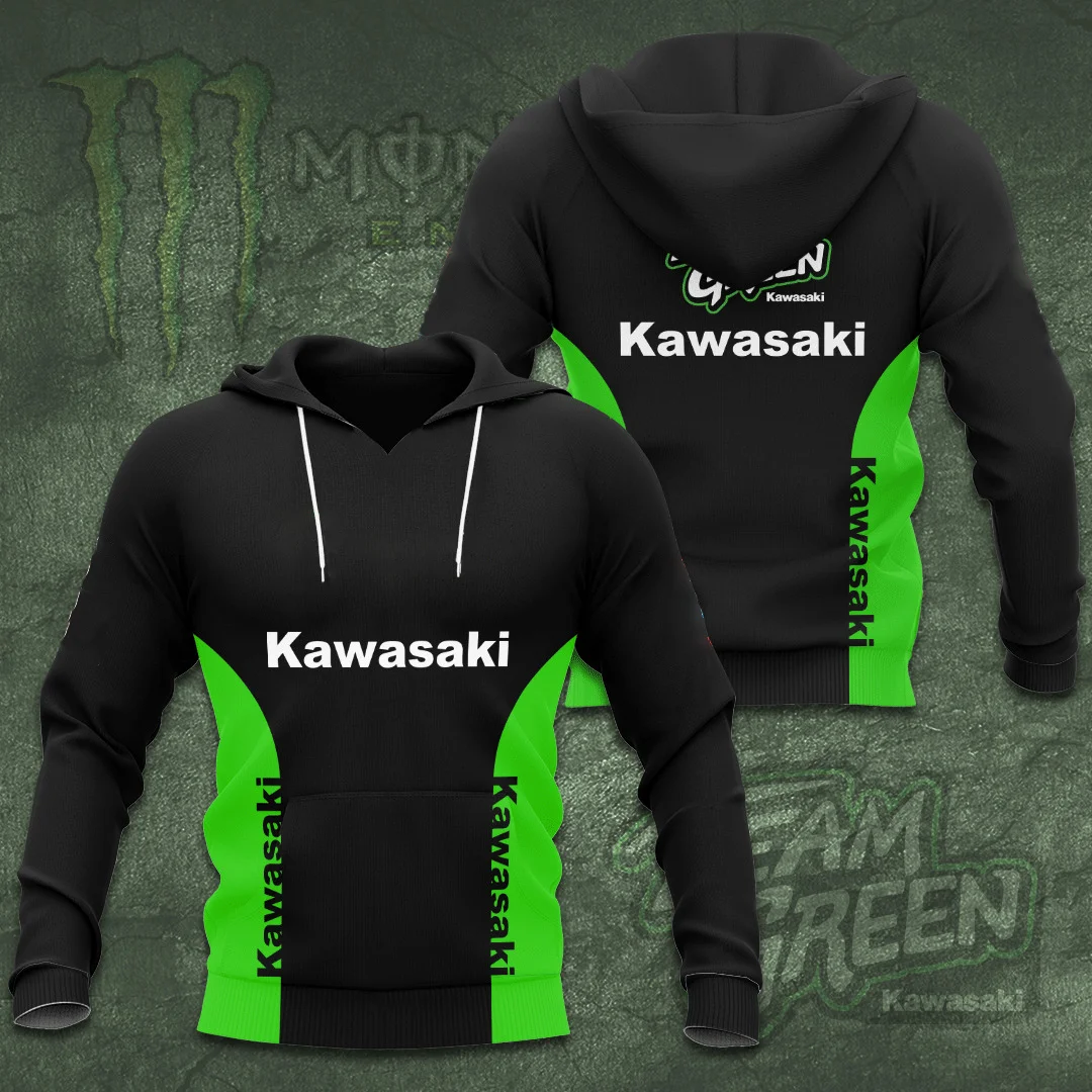 Kawasaki Mens Clothing Racing Suit Sweatshirt Child Oversized Hoodie Extreme Sports Motorcycle Uniform Unisex High-quality Men's