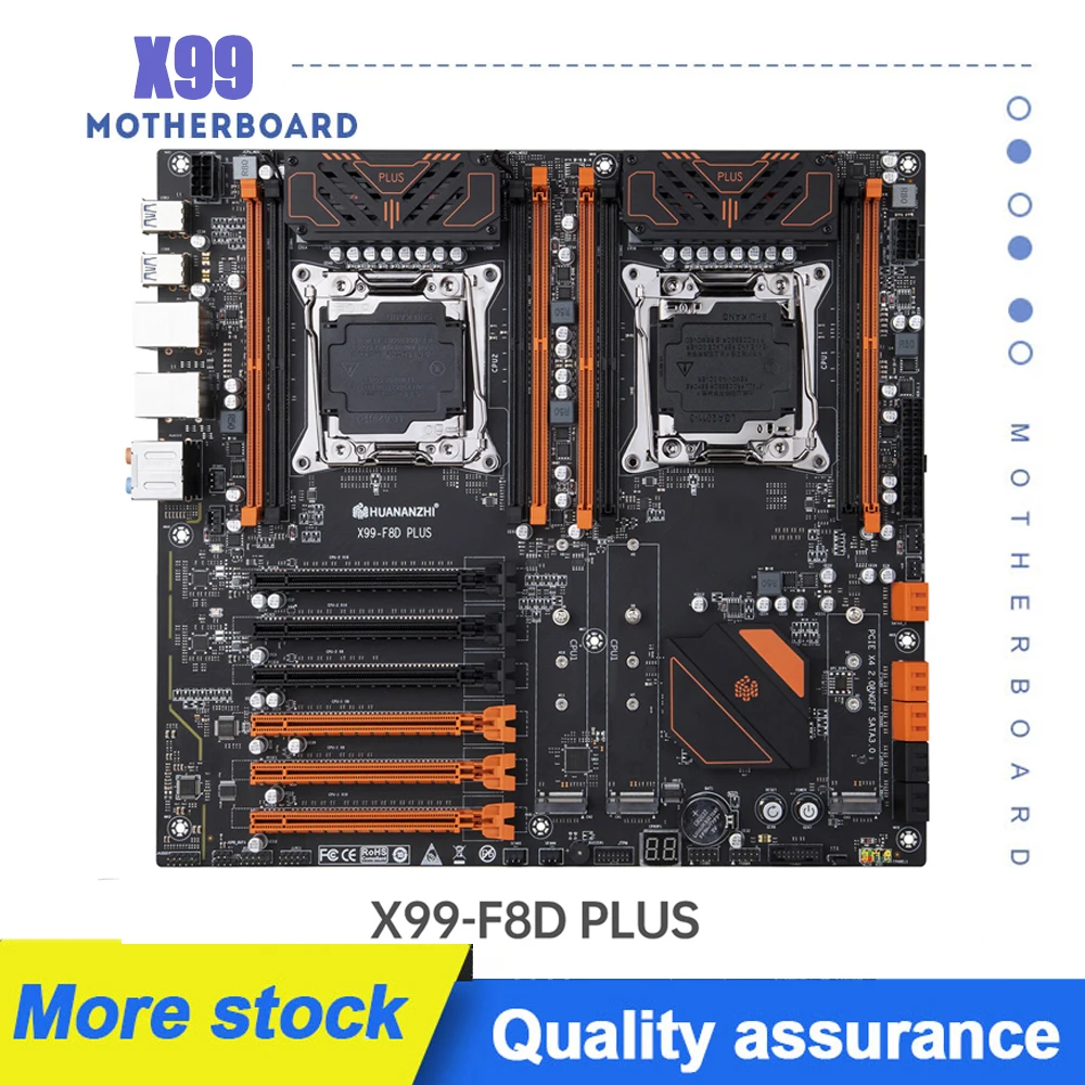 X99 podwójna płyta główna CPU F8D PLUS Intel X99 LGA 2011-3 E5 V3 DDR4 RECC 512GB M.2 NVME NGFF USB3.0 E-ATX serwer