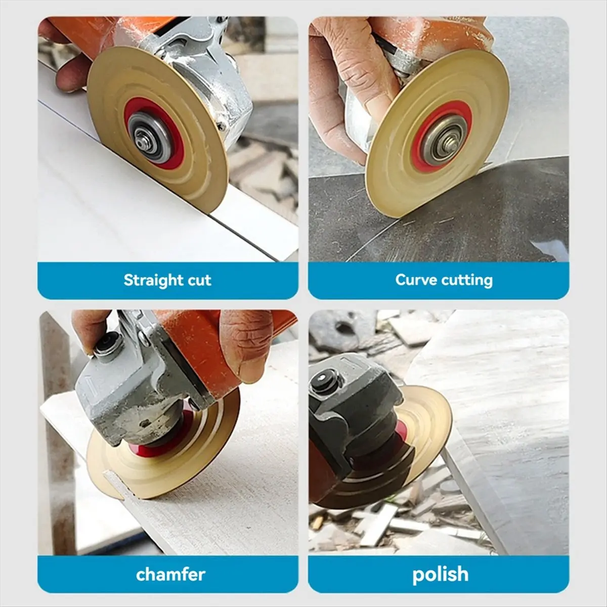 

A56K 10Pcs 4Inch 100mm Diamond Cutting Grinding Disc Vacuum Brazed Saw Blade for Marble Porcelain Tiles Rock Slab Porcelain