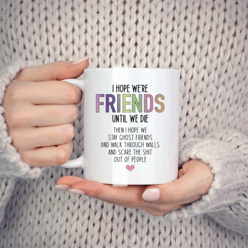 

Friendship Gift Idea Sister Female BFF Soul Mugs for Best Friend Birthday Gifts Novelty Coffee Ceramic Tea Cups White 11 Oz