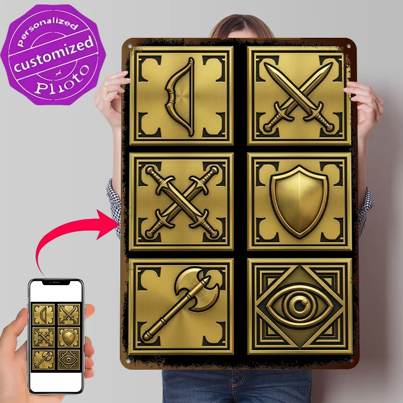 Fantasy Game Icons Tinplate Poster Wall Art Retro Vintage Metal Signs for Fans Home Decoration Gaming House Garage Accessories
