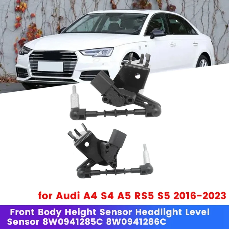 1Pair Front Headlight Level Sensor 8W0941285E 8W0941286C for Audi A4 S4 A5 RS5 S5 16-23 Suspension Body Height Sensor