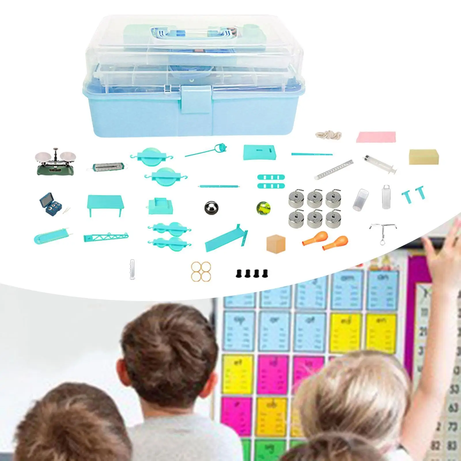 

Mechanics Experiment Box Demonstrator Learning Material Teaching Kit Professional Lever Pulley Set for Children School Class