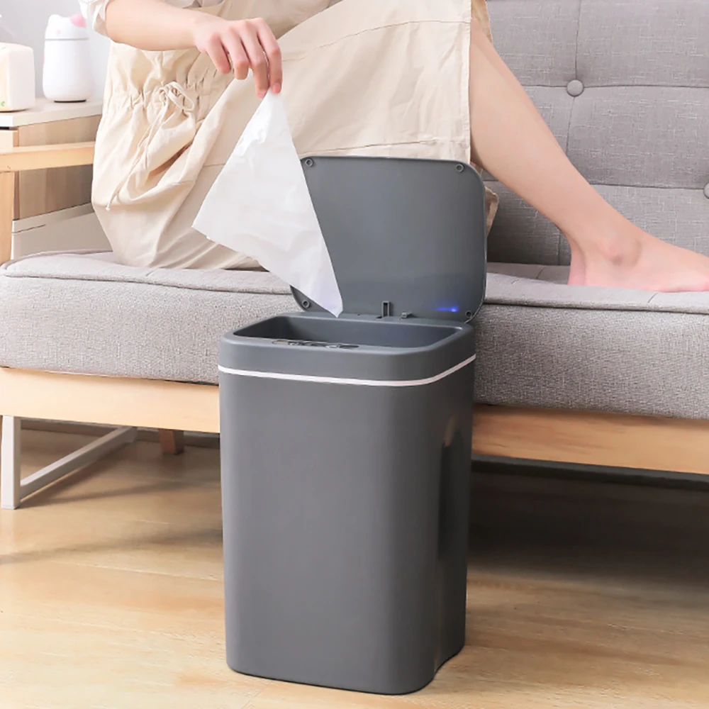 Intelligent Trash Can Automatic Sensor Dustbin Smart Sensor Electric Waste Bin Home Rubbish Can For Kitchen Bathroom Garbage