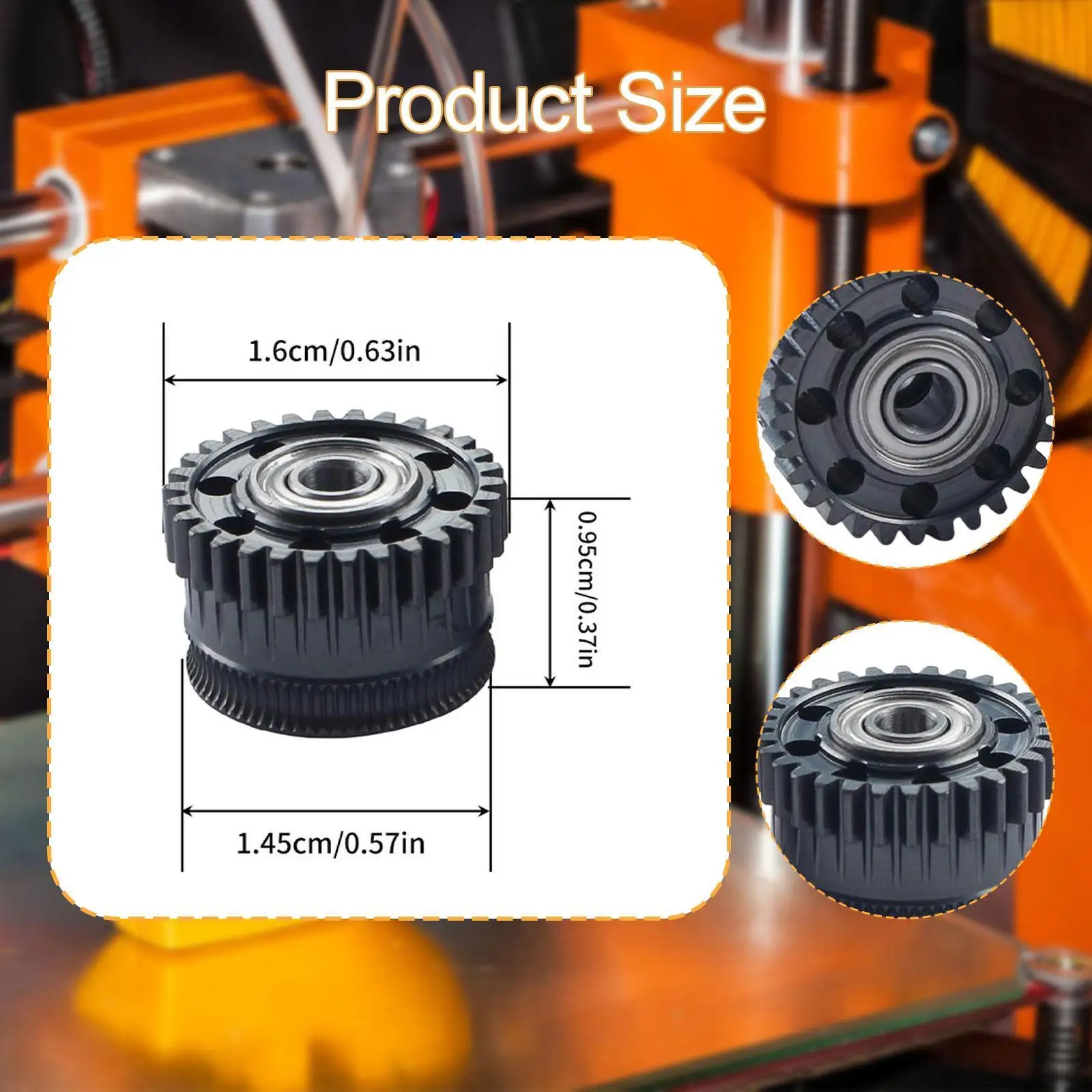 2 Pieces Extruder Gear Easy to Install Wear Resistance Spare Parts Replacement Professional 3D Printer Accessories for K2 Plus
