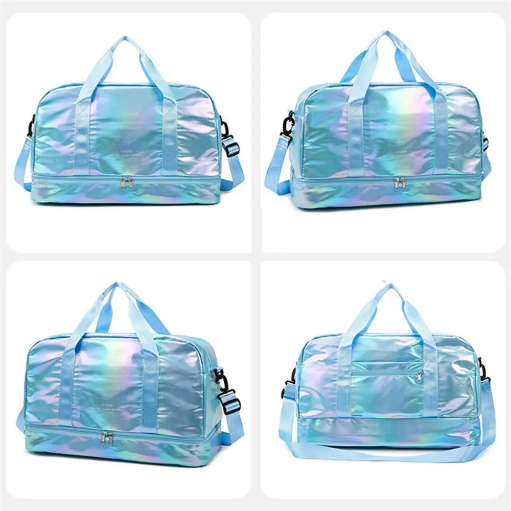 Casual Pearlescent Fabric Gym Bag Fashion Multicolor Fitness Handbag Waterproof Durable Shoulder Bag Business Trips