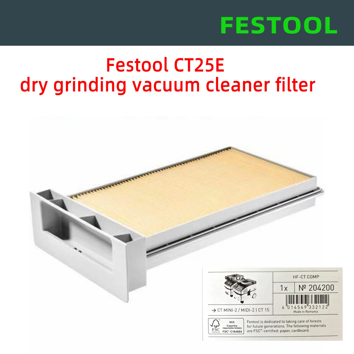 

Original Festool CT25E Dry Grinding Vacuum Cleaner Filter Element Dust Collector Air Dust Filter Accessories