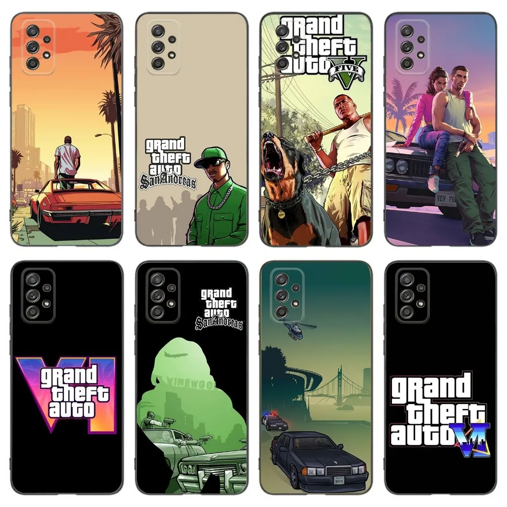 Rockstar Gta 5 Grand Phone Case For Samsung Galaxy A13,A21s,A22,A31,A32,A52,A53,A71,A80,A91 Soft Black Phone Cover