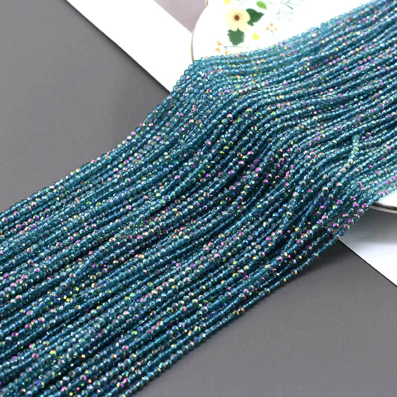 2mm 195 Stück/Beutel 45 Farben Kristallglasperlen Facettierte Runde Glasperlen für Schmuckherstellung DIY Armbänder Zubehör